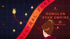 Il tragitto della Cerritos verso la Zona Neutrale Romulana